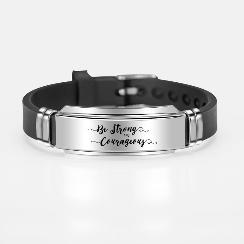 Elegant Silver Customizes Black Belt Bracelet For Women and Man