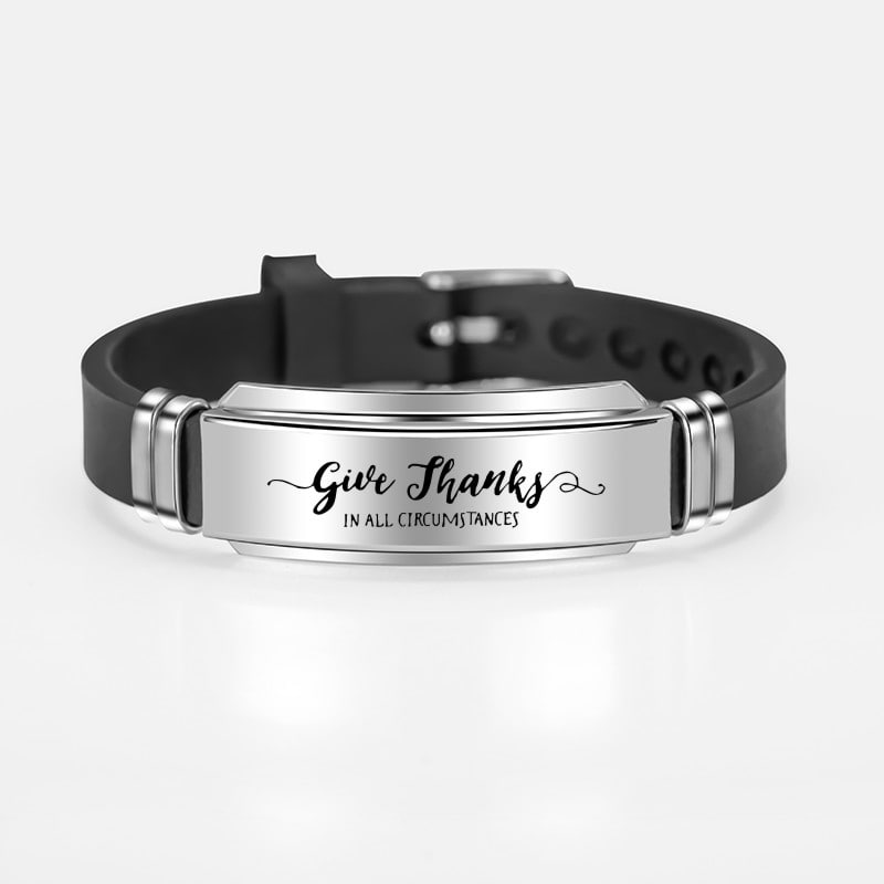 Elegant Silver Customizes Black Belt Bracelet For Women and Man