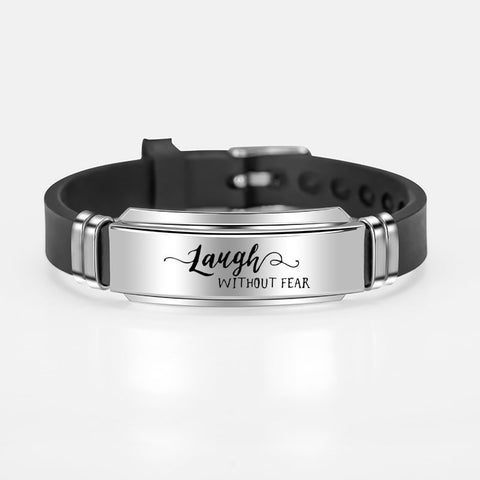 Elegant Silver Customizes Black Belt Bracelet For Women and Man