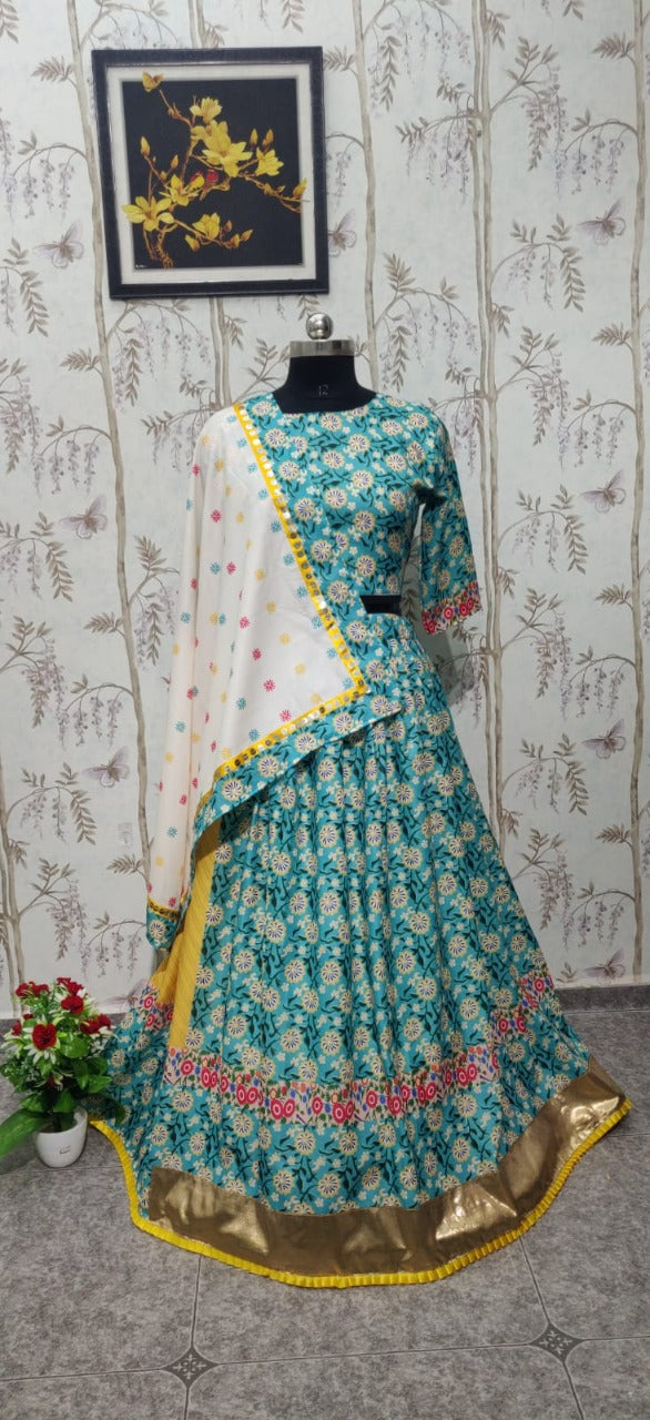 Sea Green Color Latest lehenga design For Women