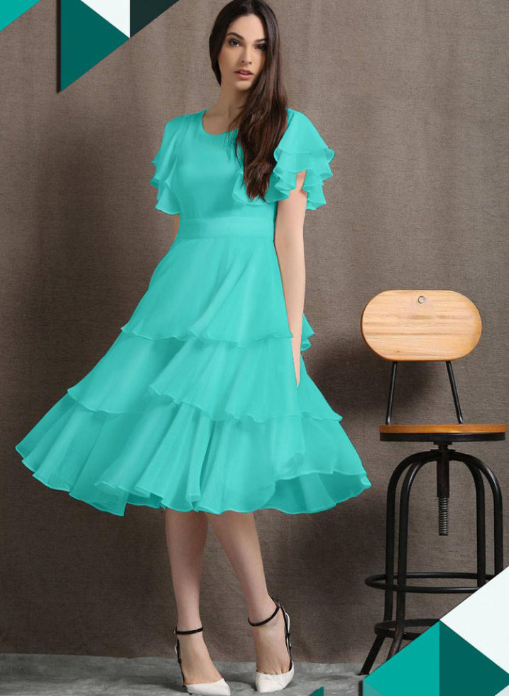 Latest Ruffle Short Dress