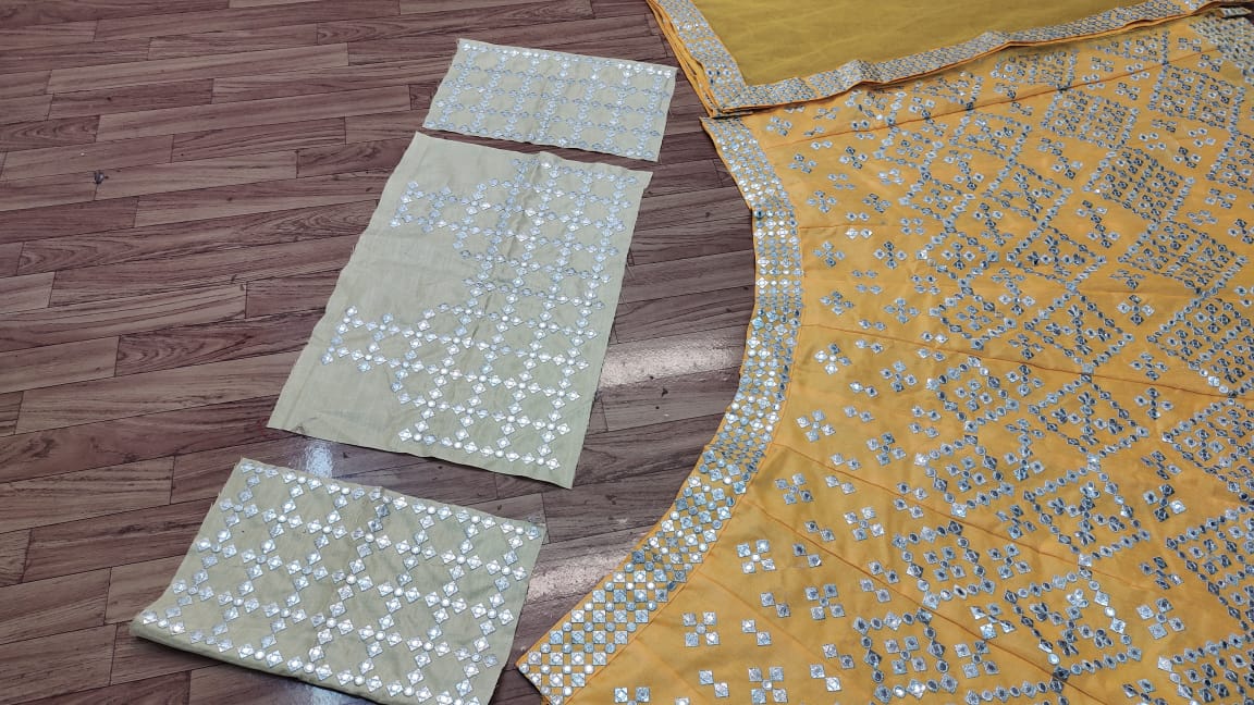 Yellow Color Bridal Wear Embroidered Lehenga Choli For Women design online