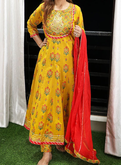 Yellow Color Designer Rayon Stitched Kurti pant Dupatta