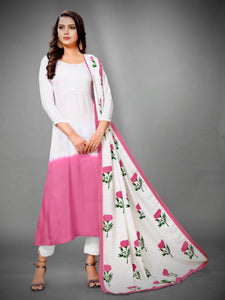 Baby Pink Color Designer Cotton Rayon Full Stitched Salwar Suit For Party Wear