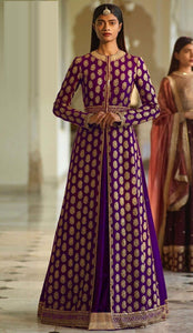 Electric Color Heavy Silk Thread Embroidered Work Anarkali Designer Salwar Suit For Wedding Wear