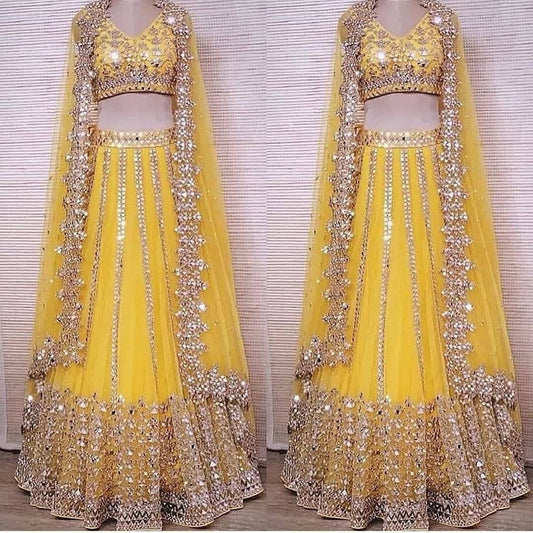 Remarkable Yellow Color Designer party wear lehenga Online