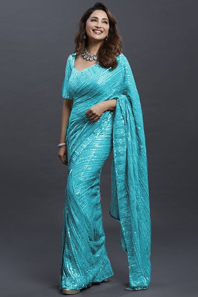 Latest Georgette Sequence Work Saree Blouse For Women
