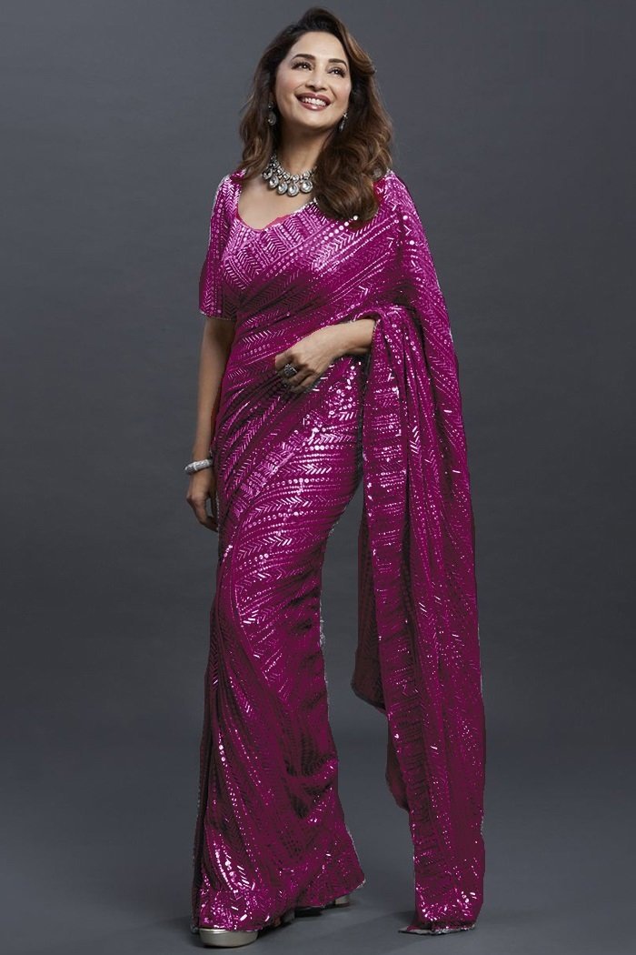 Latest Georgette Sequence Work Saree Blouse For Women