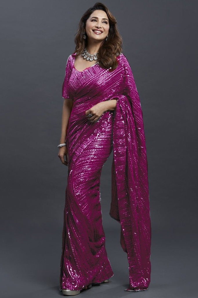 Pink Georgette Saree With Blouse 273303