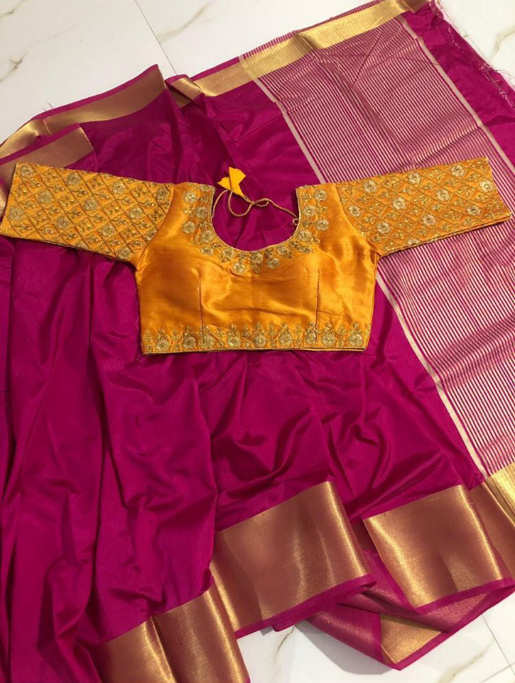 Chennai Express Saree With Stitched Blouse For Women