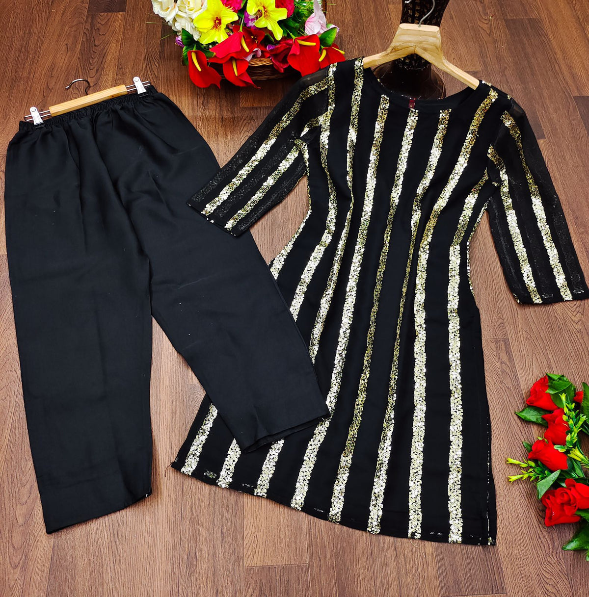 Embroidered Plazo Kurti For Women