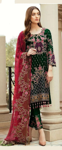 Color Faux Georgette Multi Zari Embroidered Stone Work Salwar Suit For Festive Wear