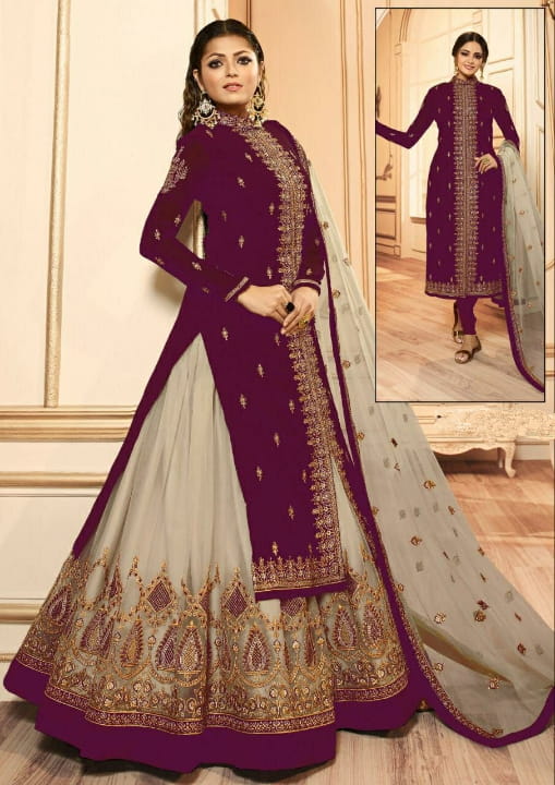 Lollipop Color Festive Wear Faux Georgette Multi Zari Embroidered Work Salwar Suit For Women