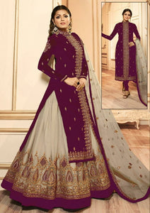 Lollipop Color Festive Wear Faux Georgette Multi Zari Embroidered Work Salwar Suit For Women