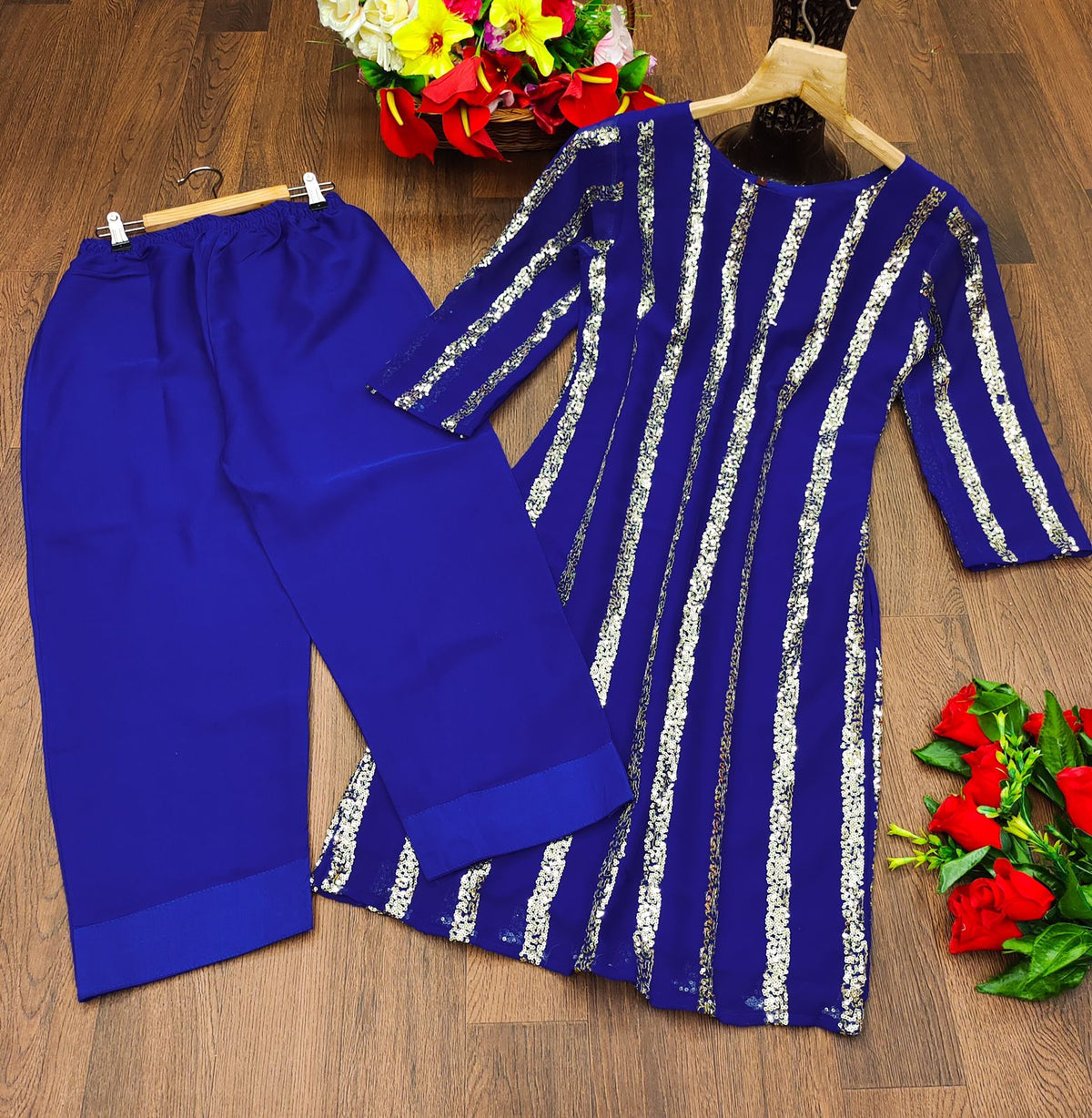 Embroidered Plazo Kurti For Women