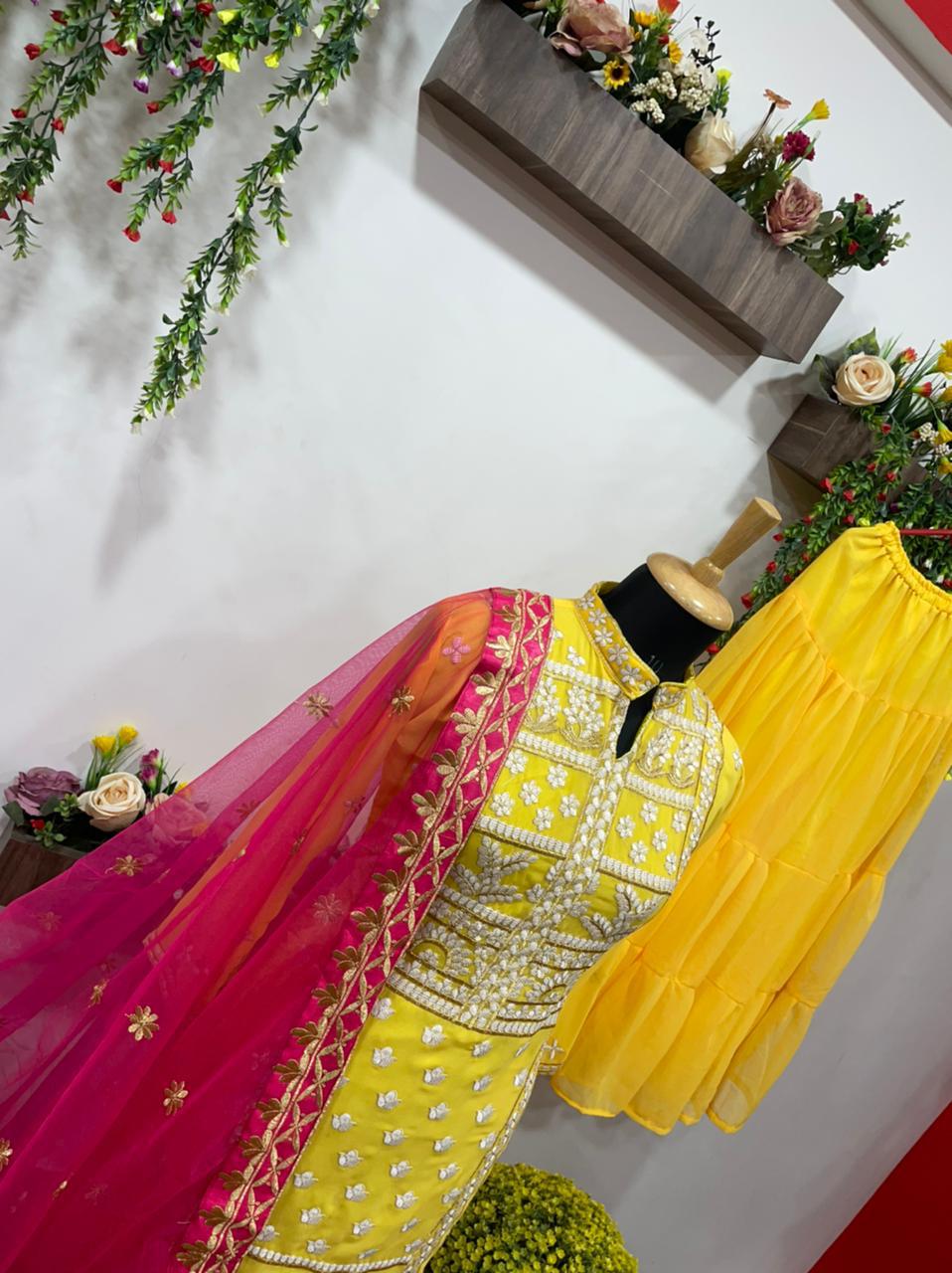 Haldi Special Yellow Color Plazo Suit