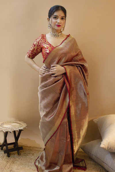Beautiful Reach Pallu Jacquard Lichy Silk Saree Online For Woment