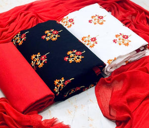 Alluring Multi Color Designer 2 Top Chanderi Printed Salwar Suit Set For Women