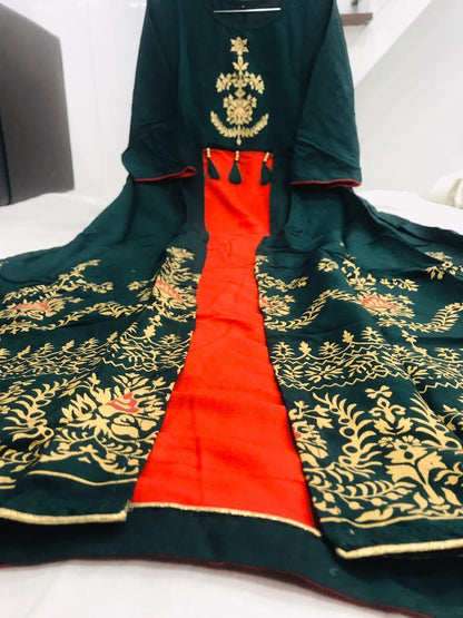 Gorgeous looking bell sleeve with full flair koti kurti set for Women