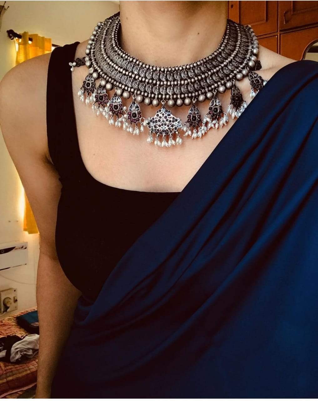 Blue Color Satin Silk Saree For Party Wear