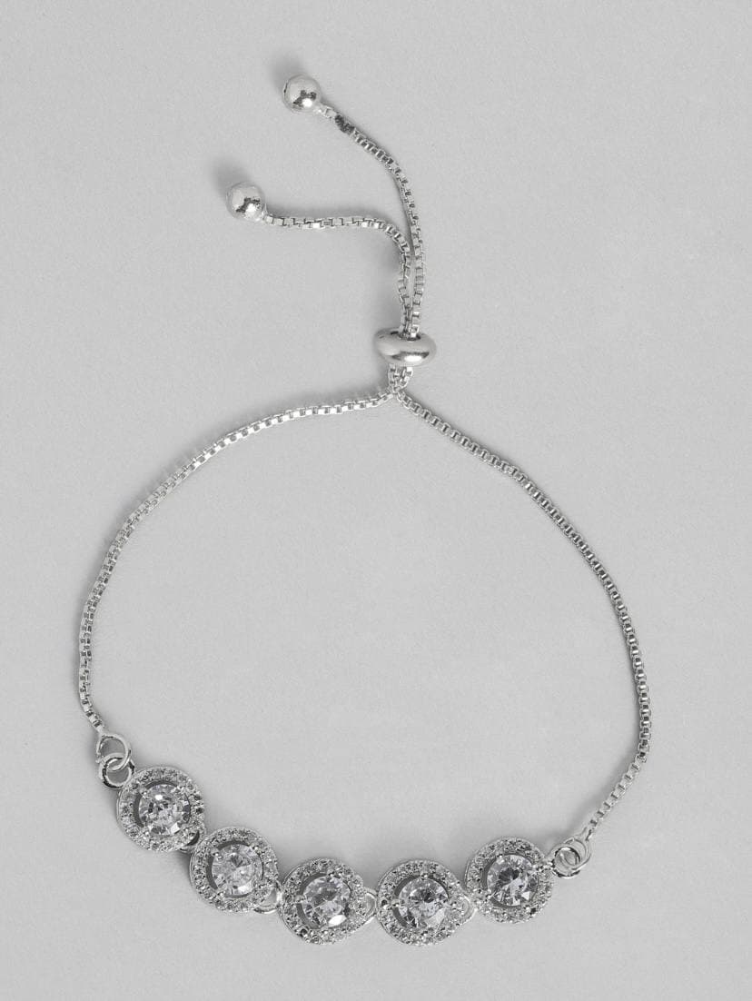 Alloy American Diamond Silver coated bracelet for girls