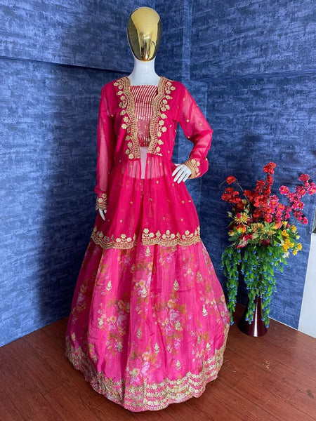 Rani color Designer Lehenga Choli With Srug