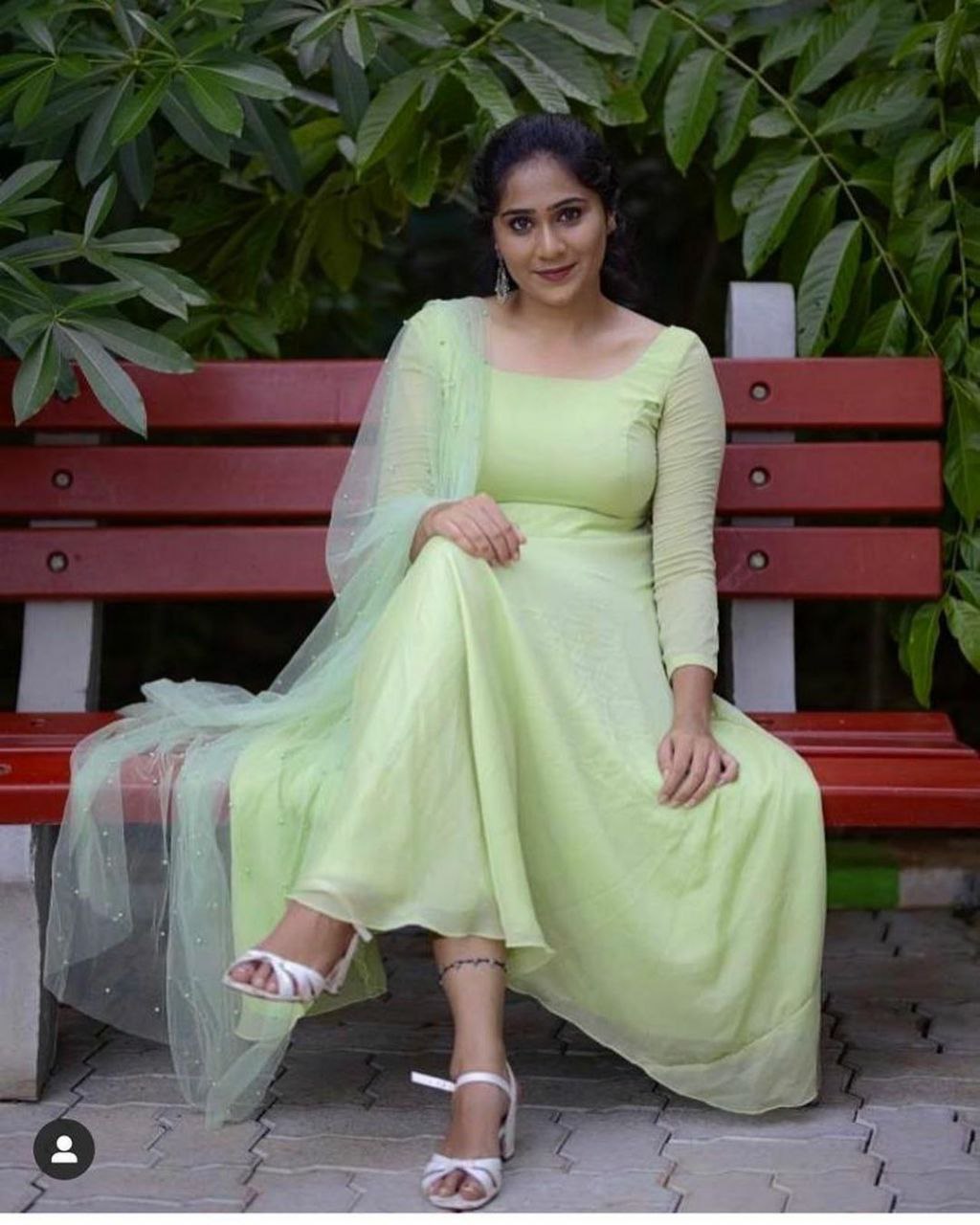 Villefashion Georgette Gown with Net Dupatta for Girls