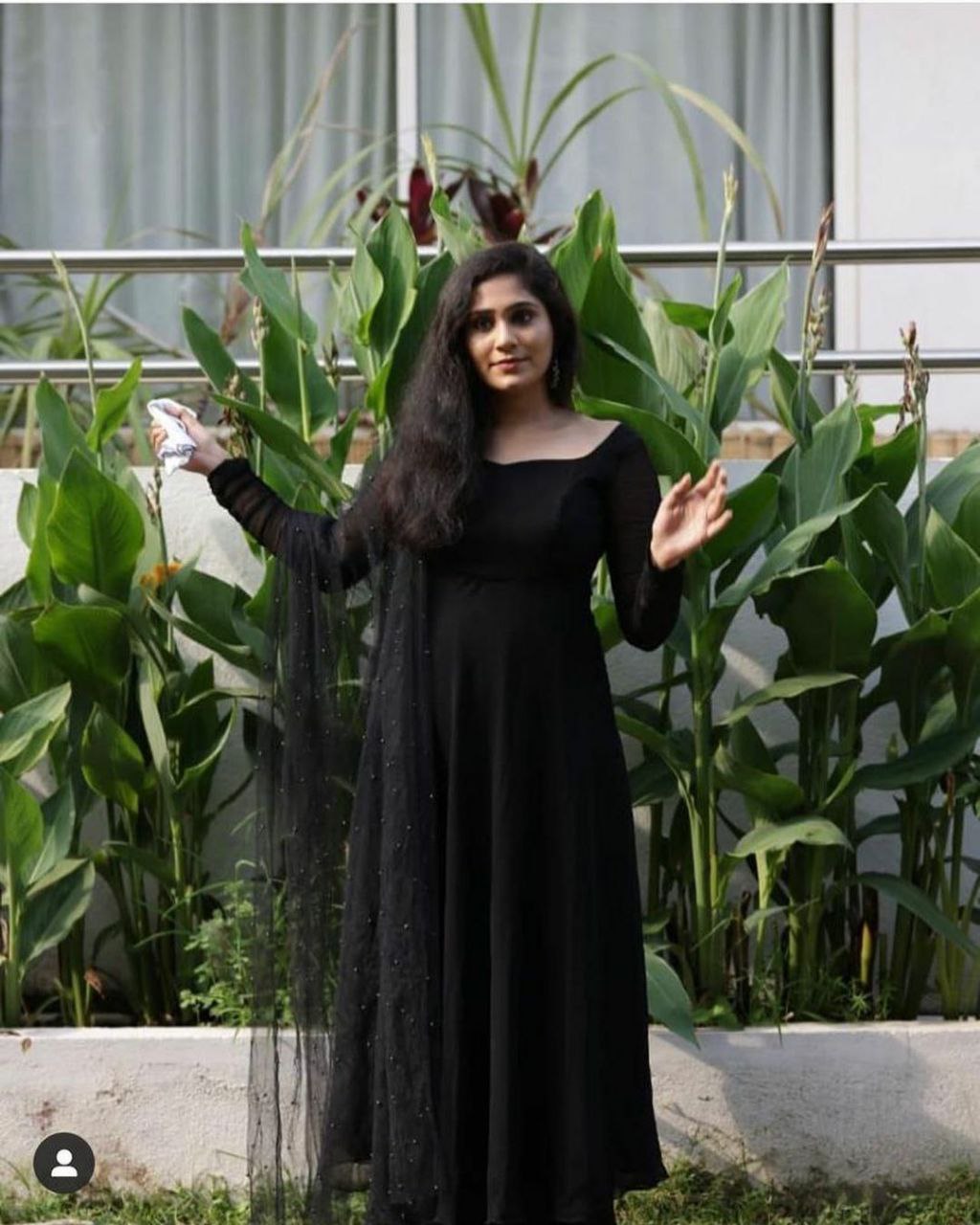Villefashion Georgette Gown with Net Dupatta for Girls