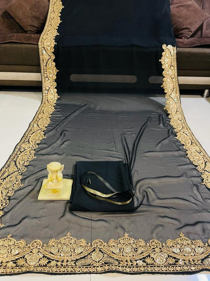 Latest Designer Georgette Embroidered Saree
