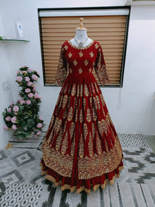 Stunning Faux Georgette Lehenga with Heavy Embroidery and Sequence Work