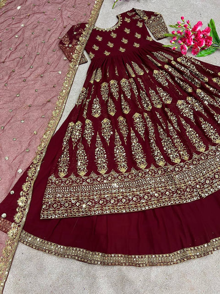Stunning Faux Georgette Lehenga with Heavy Embroidery and Sequence Work