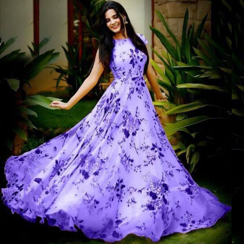 Marvellous Designer Digital Printed Heavy Crape Full Stitched Gown For Festive Wear