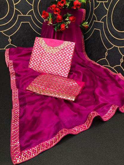Designer Sequence Embroidered Work Rangoli Silk Saree Blouse