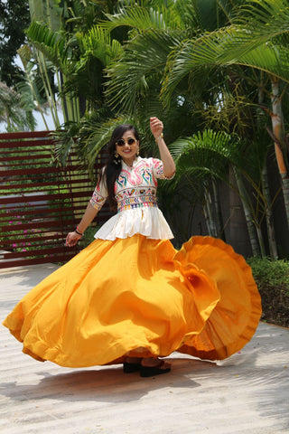 Yellow Color Designer Party Wear Top and lehenga for Women