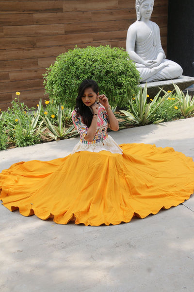 Yellow Color Designer Party Wear Top and lehenga for Women