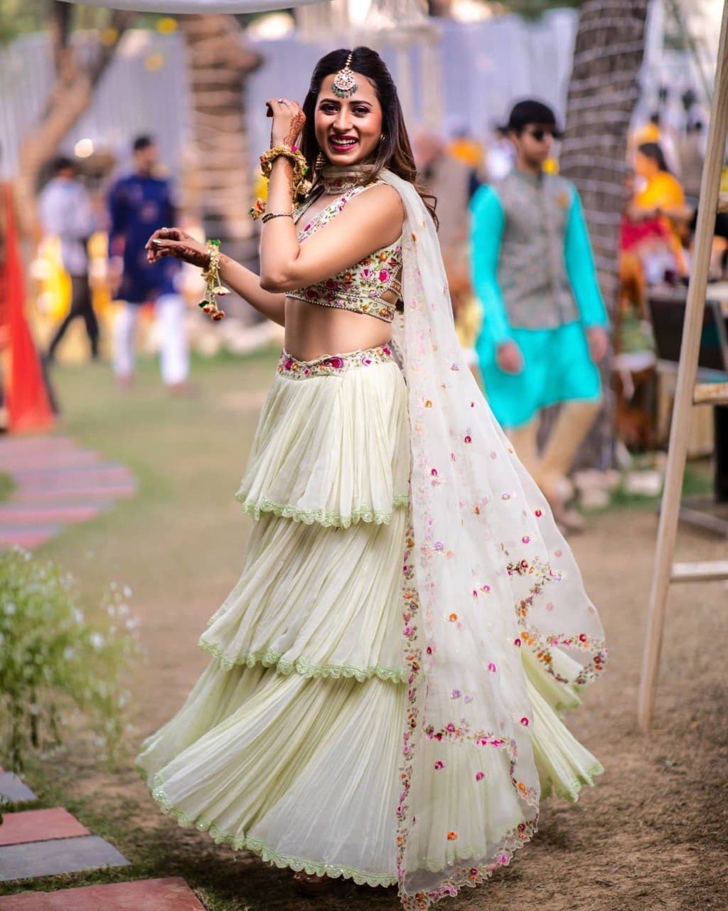 Sea Green Color Full Flair Designer Lehenga For Women